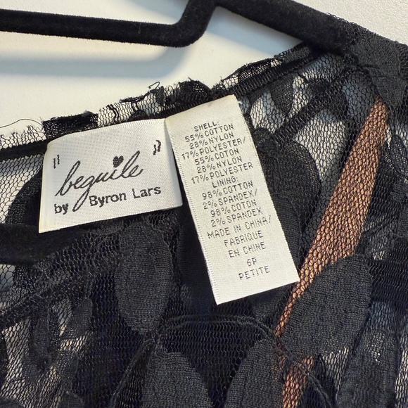 Byron Lars Beguile Carissima Black Lace Anthropologie Sheath Dress 6P - Picture 9 of 11